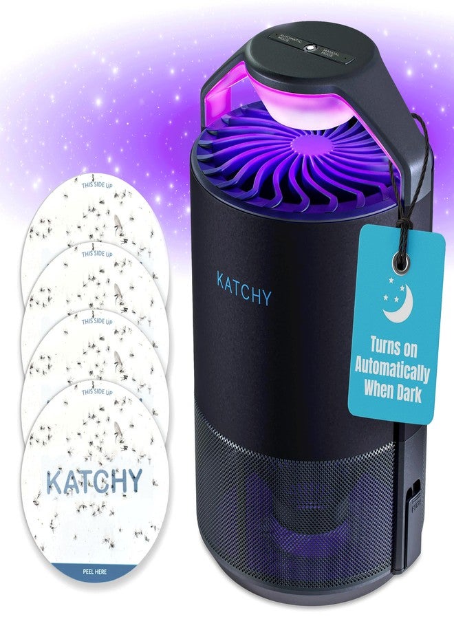 Katchy Midnight Indoor Insect Trap – Auto/Manual Mode – Blue Light & Fan Suction Catcher for Mosquito, Fruit Fly, Gnat, Fungus Gnat & Moth – Ideal for Kitchen & Indoor Plants (Black) - Image 1